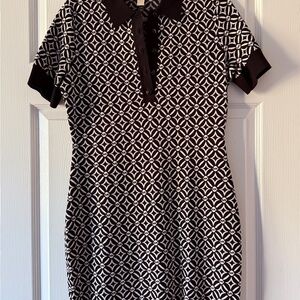 MICHAEL Michael Kors Black and White Geometric Knit Dress